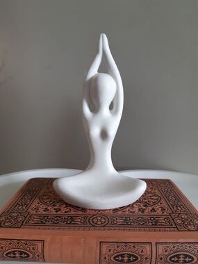 White Ceramic Abstract Yoga Sculpture Figurine